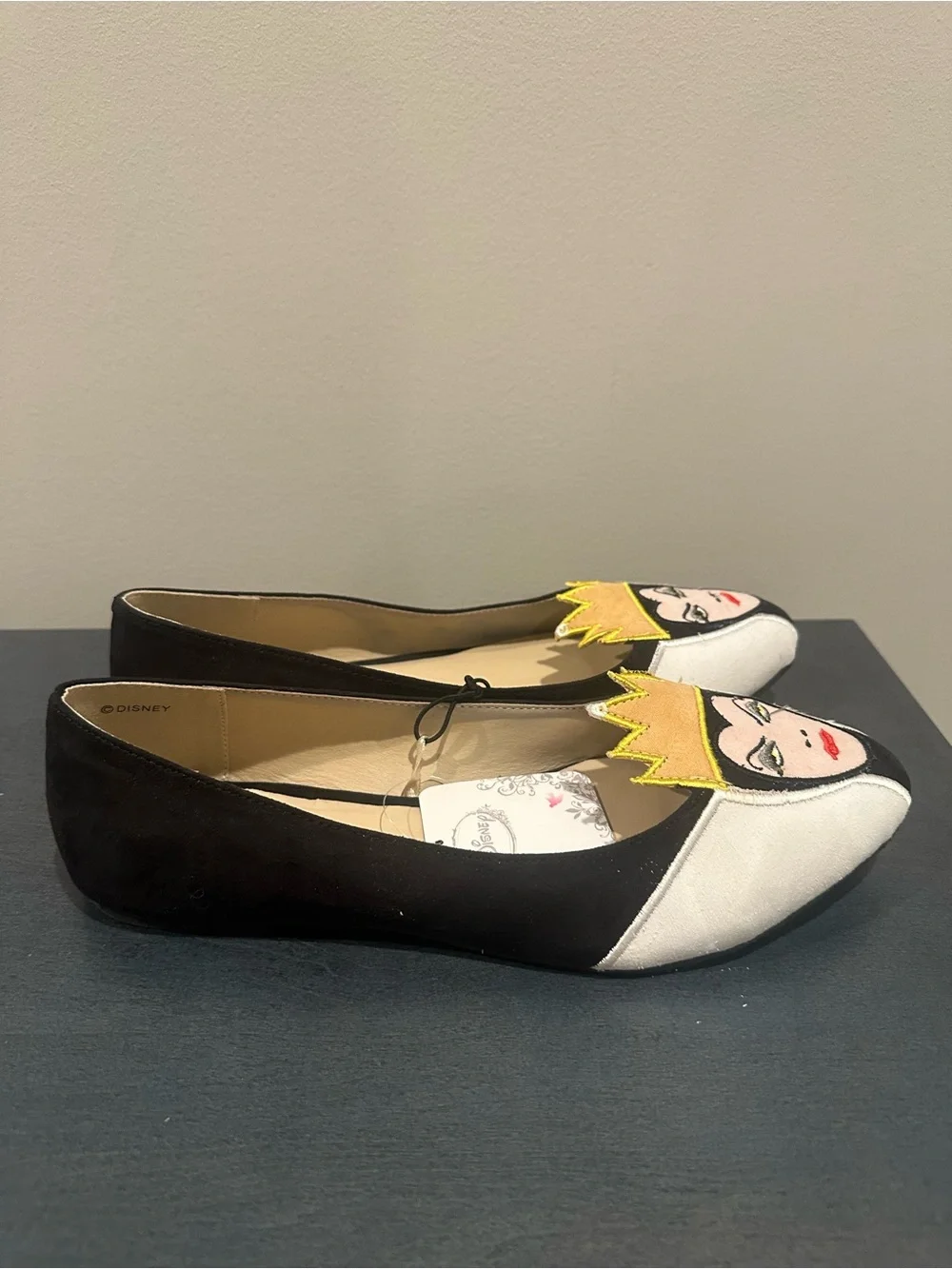 Disney Ivory, Black & Gold Evil Queen Embroidered Ballet Flats